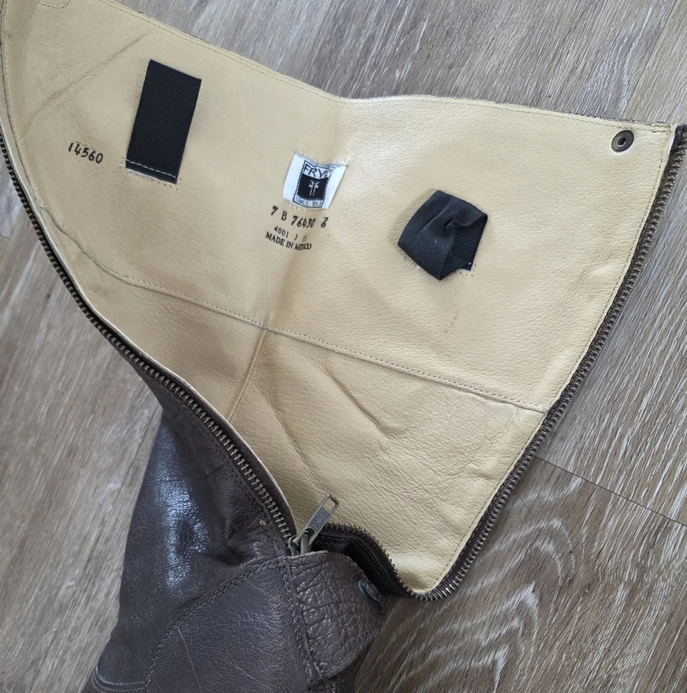 Frye Melissa Brown Leather Knee High Rear Zip Riding Boots 76430 Women’s SZ 7B m